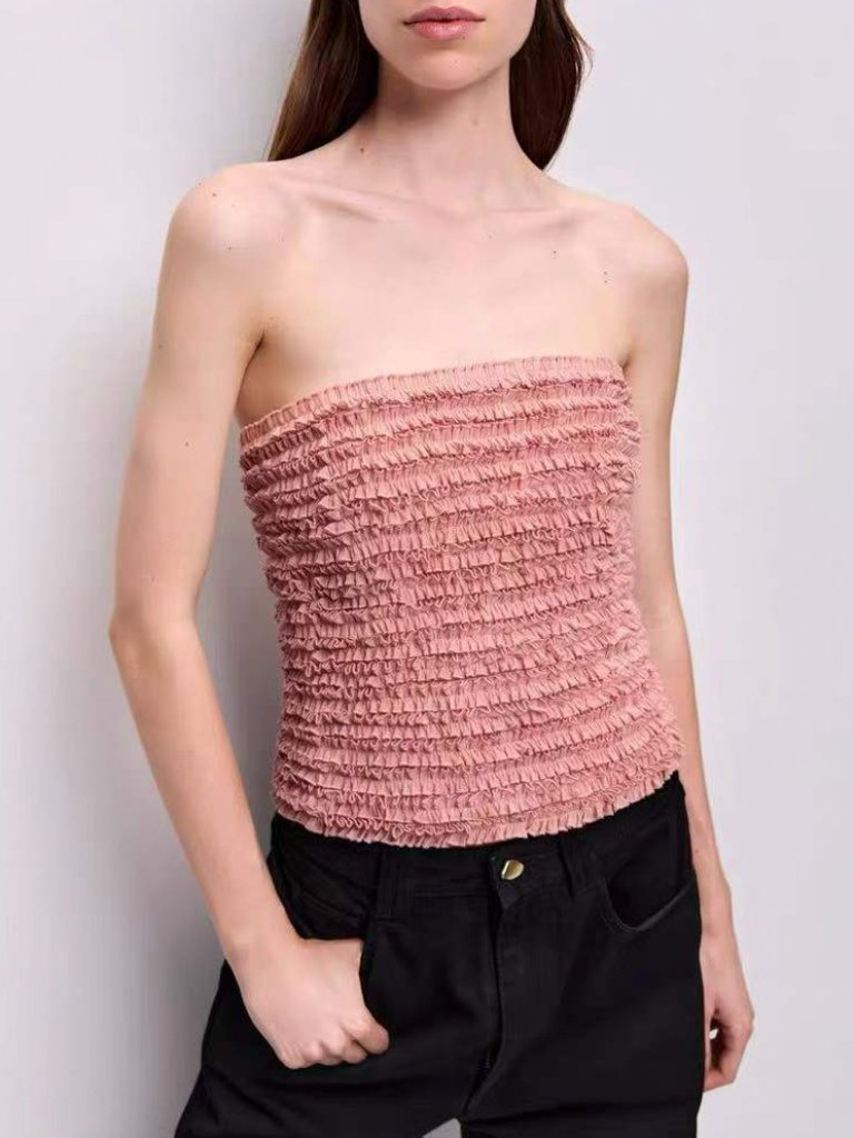 Aje Seraphina Bustier Top Stone Rose Blush Pink Party Strapless Bustier